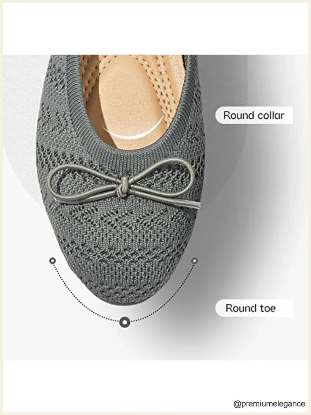 Crochet Lace Ballet Flats with Memory Foam Insole - Breathable & Lightweight